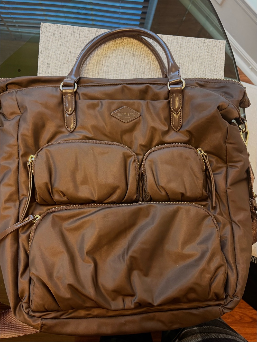 MZ Wallace Walnut Large Chelsea Top Handle Tote